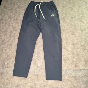 Nike Mens Woven Trousers Slate Blue Gray Elastic Waist Drawstring Pants Small